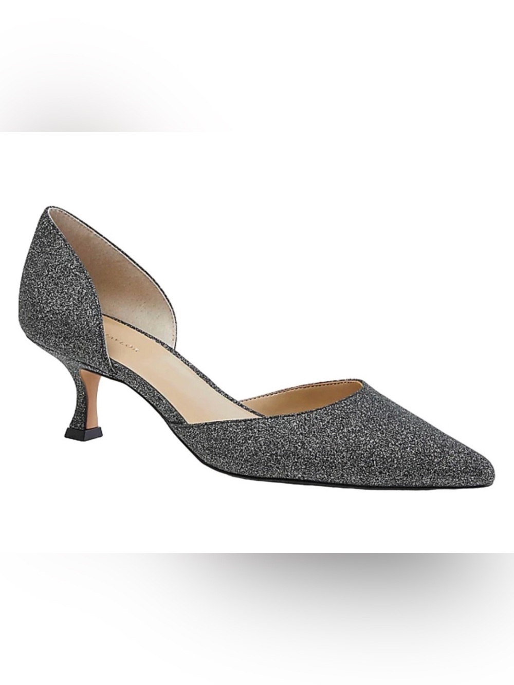 NEW ANN TAYLOR GLITTER D'ORSAY KITTEN HEEL PUMPS HIGH HEELS SHOES SIZE 6